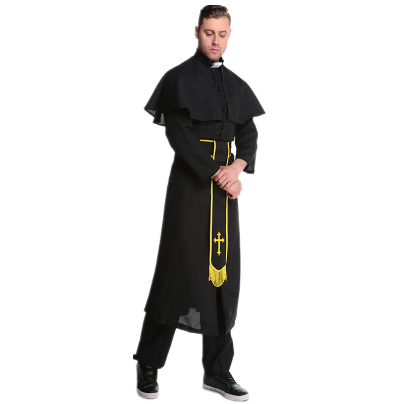 万圣节cos角色扮演耶稣男传教士神父牧师 玛利亚十字修女服装批发