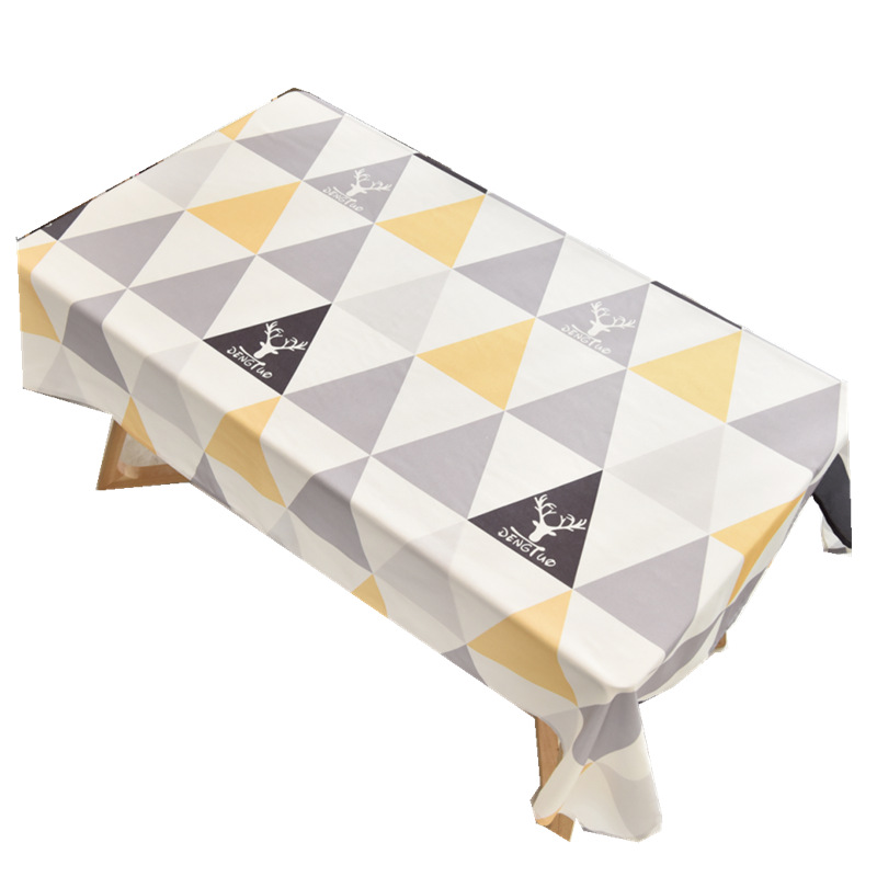 Nordic Geometric Oil-Proof Waterproof Odorless Tablecloth Dining Table and Hair Covers Suit Cloth One Piece Dropshipping