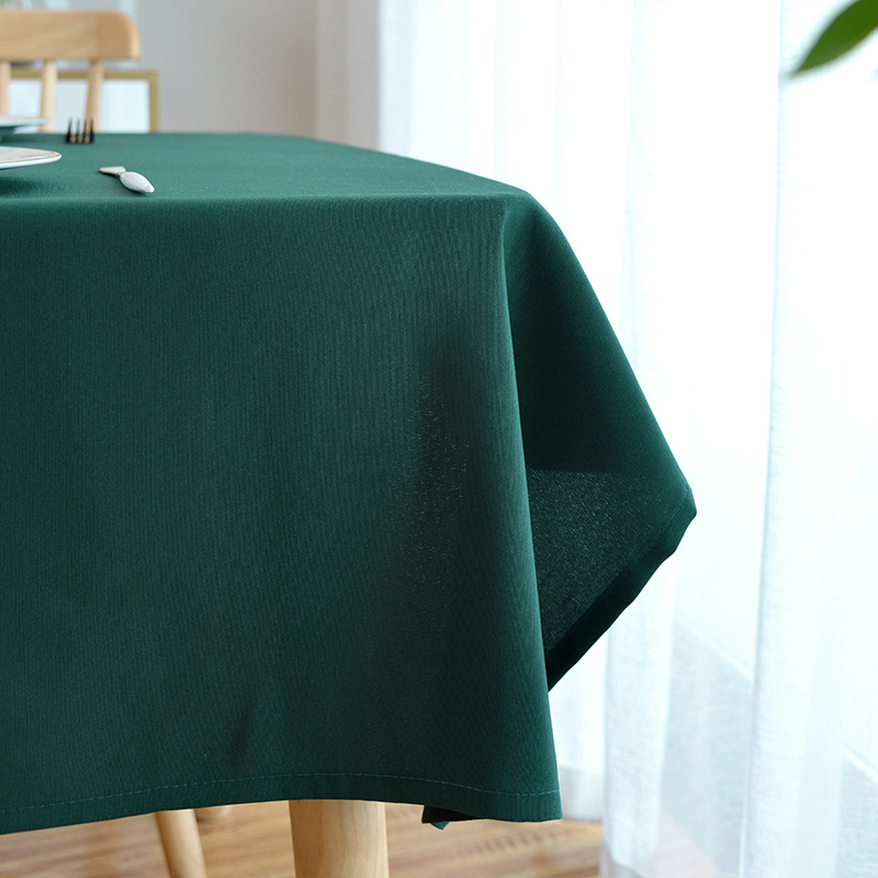 厂家直销饭店餐厅宴会防水台布 纯色餐桌白色长方形会议布艺桌布