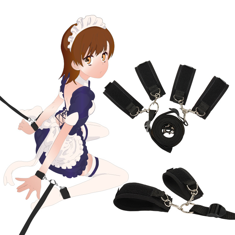 成人情趣床上捆绑束缚带 夫妻手铐脚铐织带束缚厂家一件代发