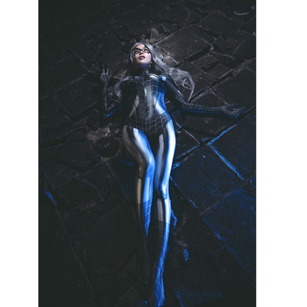 mj毒液女黑猫共生体角色扮演 舞台服演出服表演服连体紧身衣