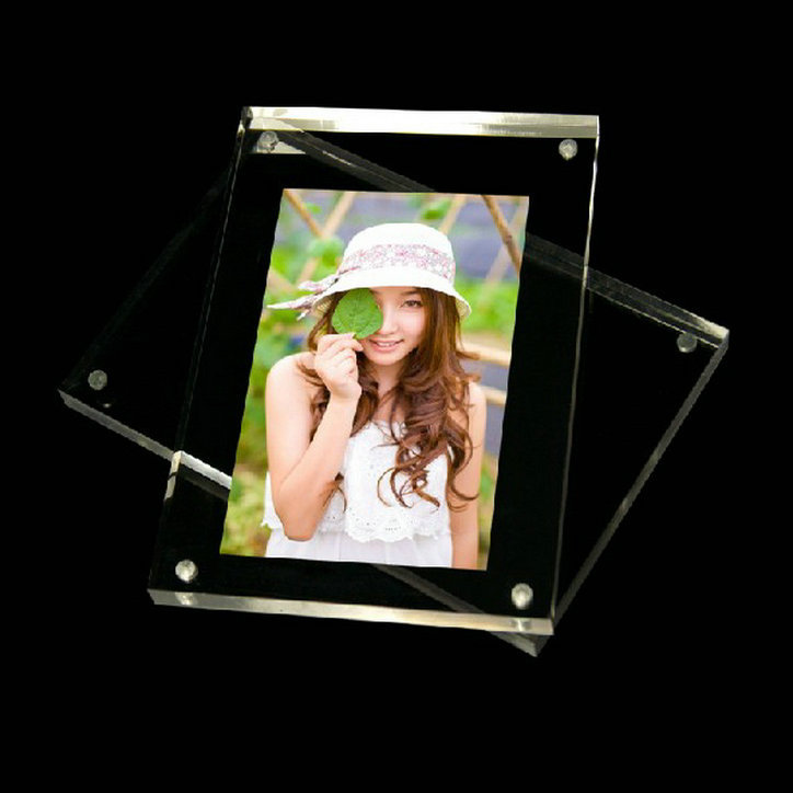 水晶透明亚克力相框高档创意摆台相片架个性照片框强磁相框2