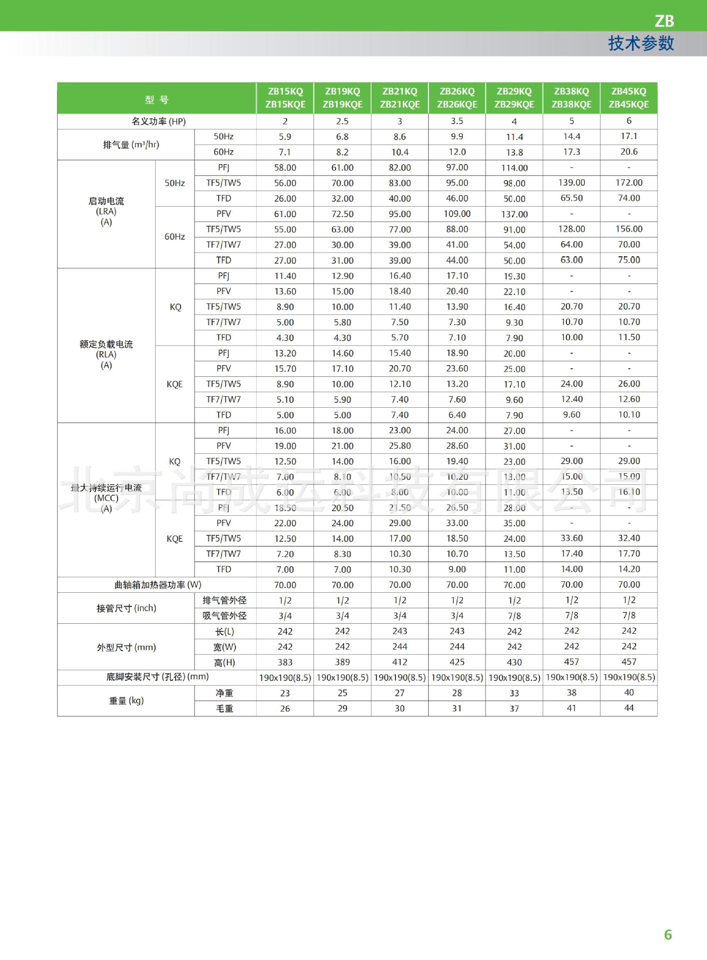 5匹220v谷轮制冷压缩机zb26kqe-pfj-558冷库机组压缩机