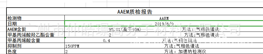 供应合资乙酰乙酸基甲基丙烯酸乙酯(AAEM)