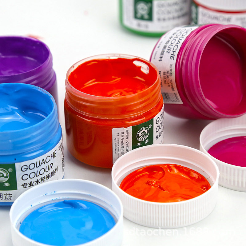 莱美浓缩100ml水粉画颜料学生练习手绘彩儿童涂鸦美术广告画颜料