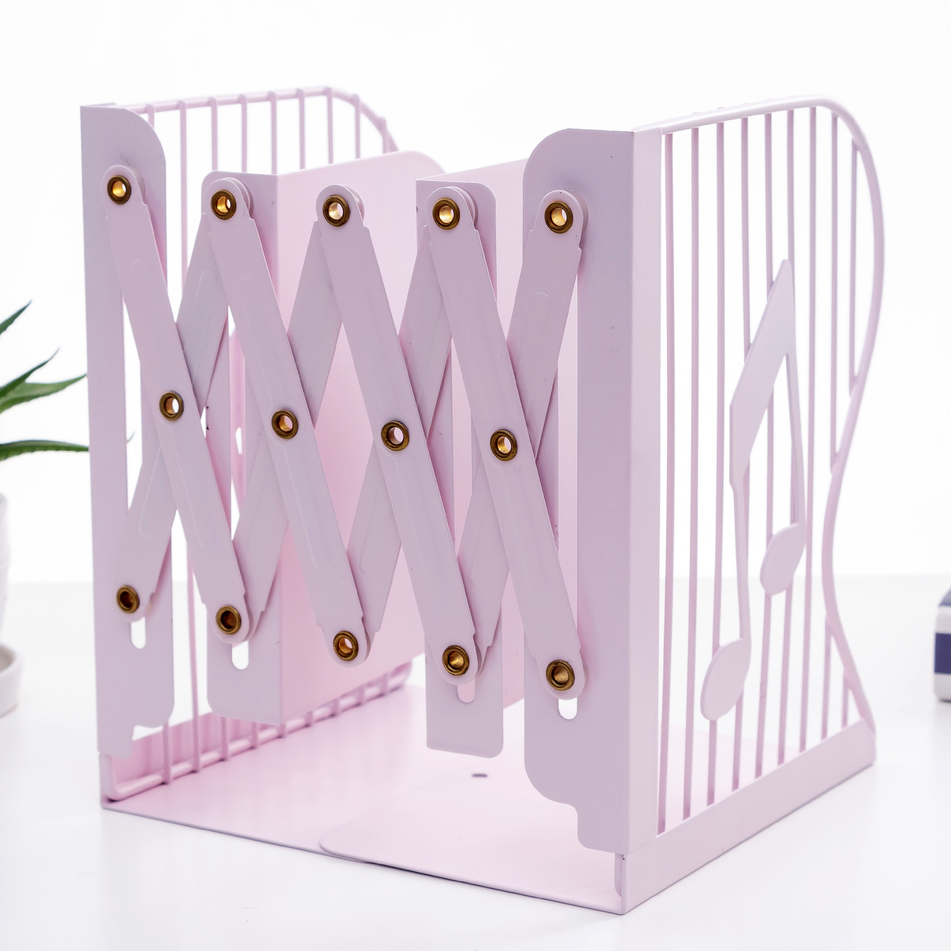 铭强铁艺文件架 杂志收纳金属创意书立架 学生书档文具伸缩书立