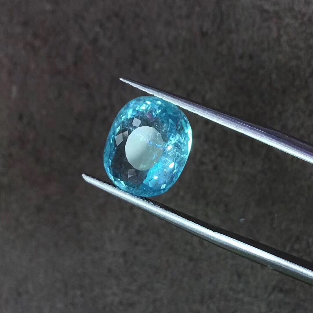 福寿 天然巴西6.3ct碧玺之王霓虹蓝色帕拉伊巴碧玺戒面 附gil证书