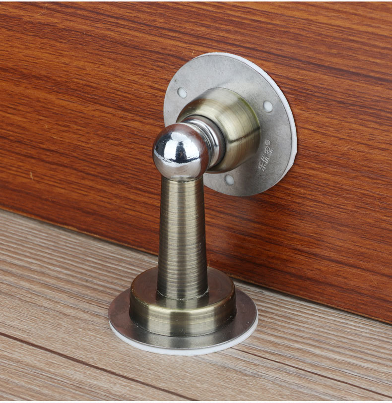 乐优家免打孔不锈钢门吸防撞碰加长地吸隐形墙吸门挡钉强磁吸门器