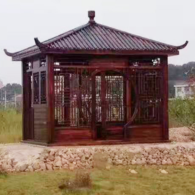 仿古木屋别墅 景区移动木结构房屋 生态农家乐碳化木木房子定制