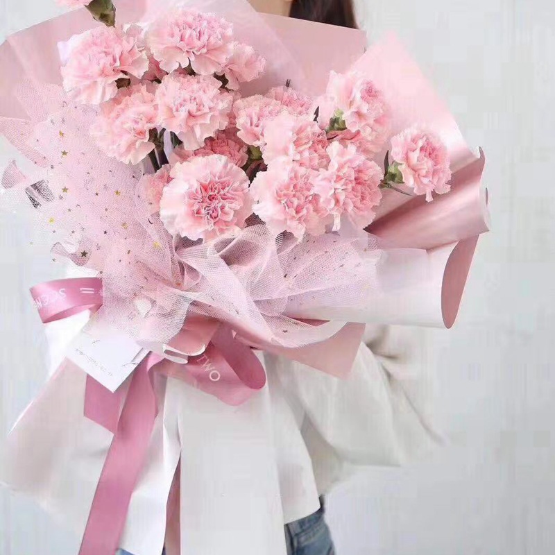 新款包花网纱星月纱闪亮星星纱百搭花束造型纱包花纸花店包装材料