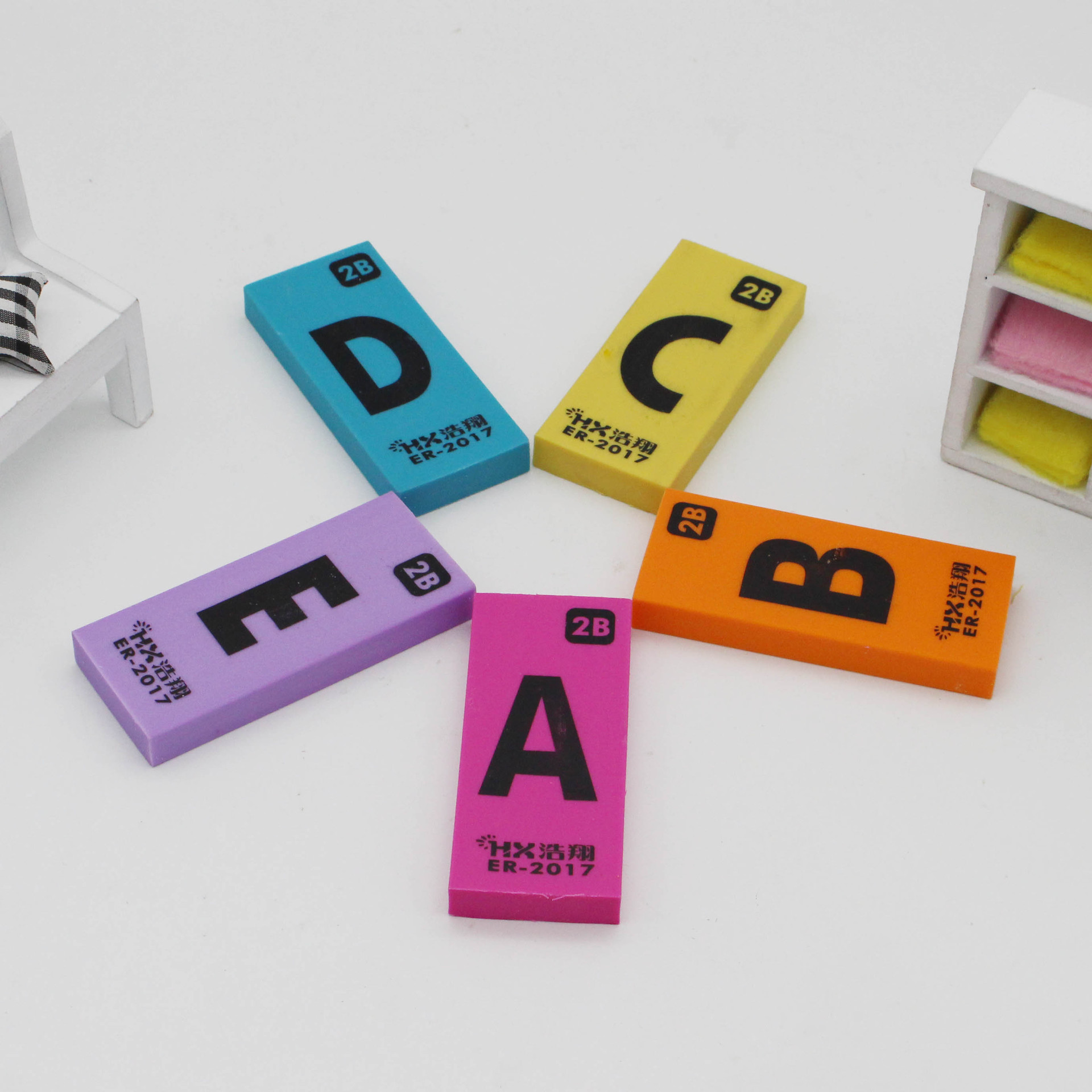 字母橡皮 英文橡皮 彩色橡皮 创意橡皮 学习文具 一件代发