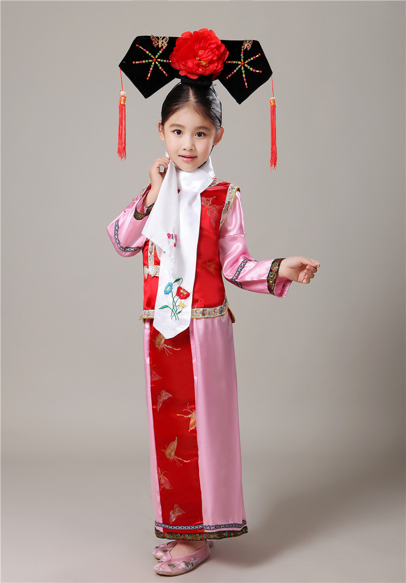 六一儿童格格服装春夏女童古装清朝宫廷公主裙幼儿满族格格演出服