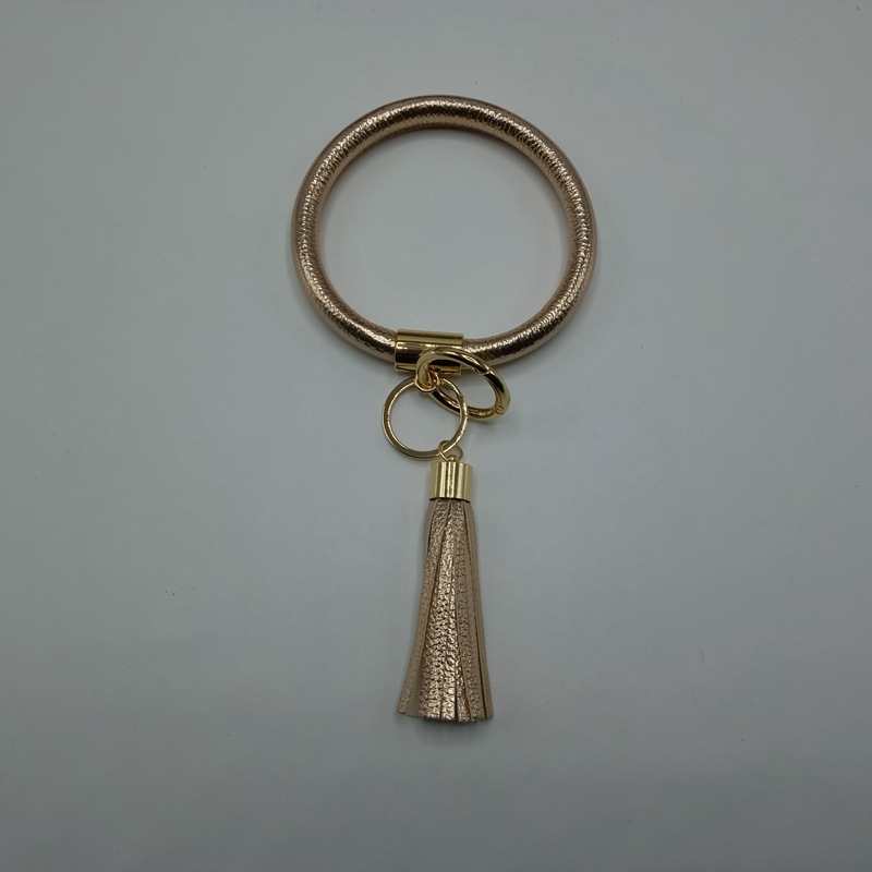 2019工厂直销钥匙手环 印花皮革钥匙手环 爆款合金接口钥匙手镯