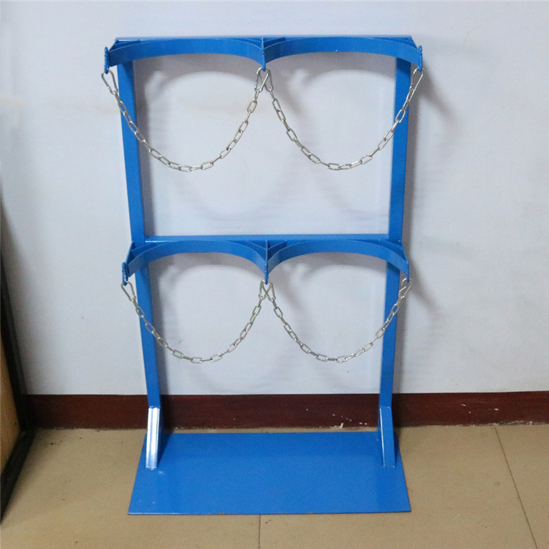 气瓶固定支架钢瓶存放架双钢瓶铰链工业钢瓶架气瓶固定装置防倒架