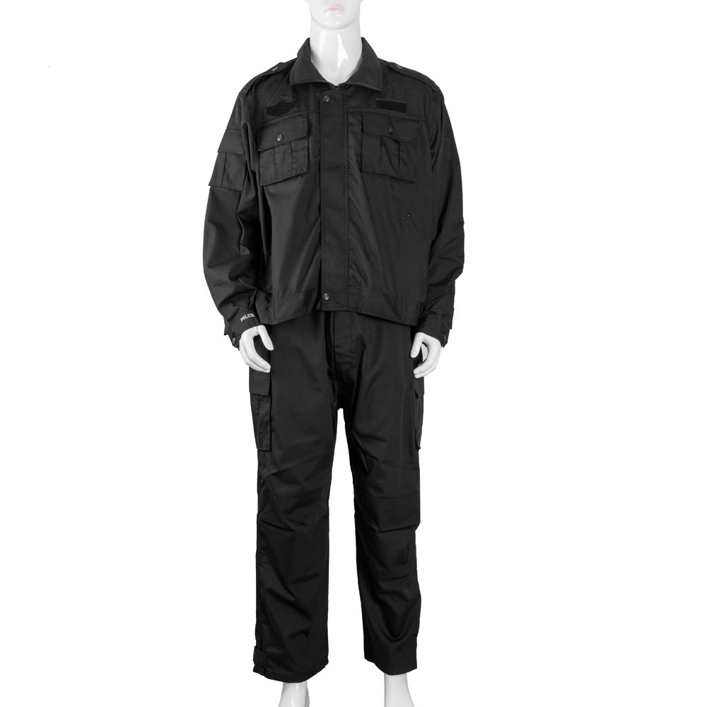 夏季户外战术服短袖网格作训服长袖黑色