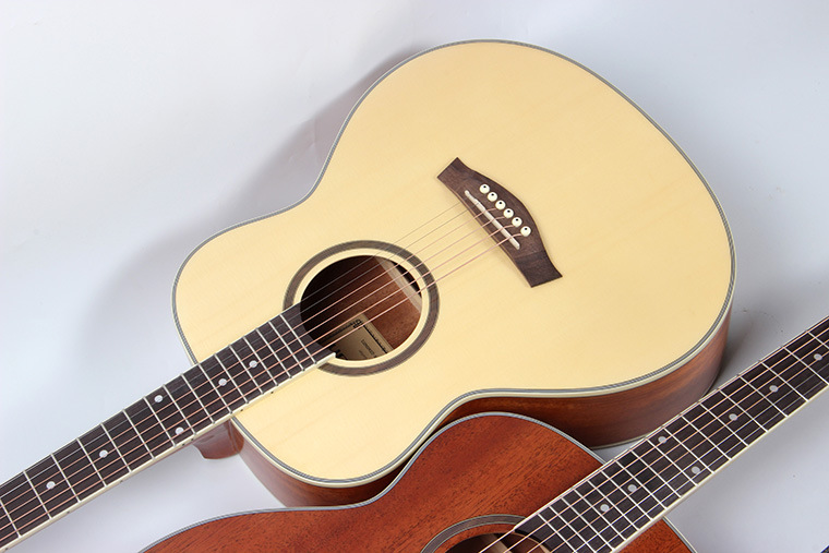 百森品牌36寸迷你桶型小民谣木吉他亮光大量现货生产批发