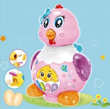 儿童益智玩具宝宝1-3岁会动会下蛋的小母鸡 电动音乐小鸡玩具婴幼
