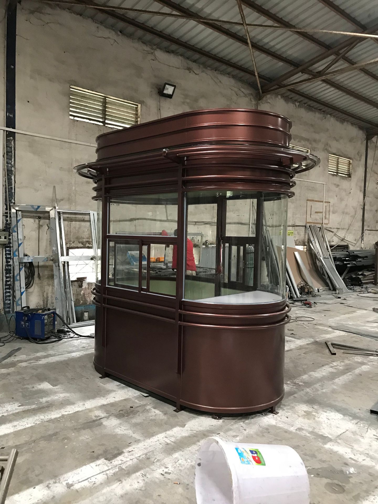 不锈钢岗台小区门卫执勤站岗亭可移动岗亭小区保安亭收费岗亭