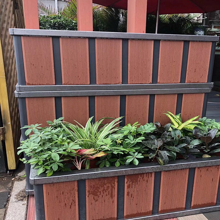 定做园林实木防腐塑木铝合金组合花箱 户外木质花盆 园艺公园花坛