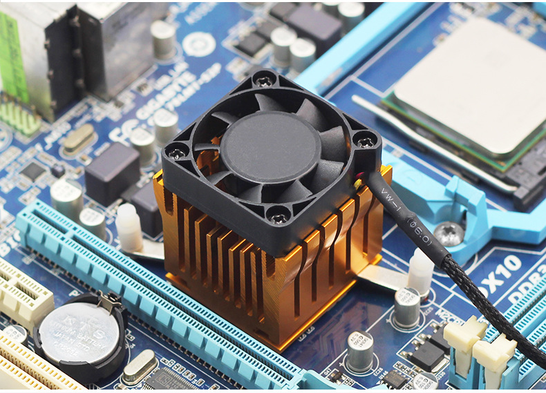 台式机通用南北桥散热器 pcb散热块南桥风扇主板北桥散热片12v4cm