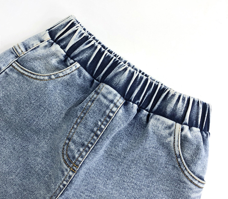 秋冬新款休闲时尚韩版女童橡筋腰头牛仔裤中大儿童长裤子亲子装