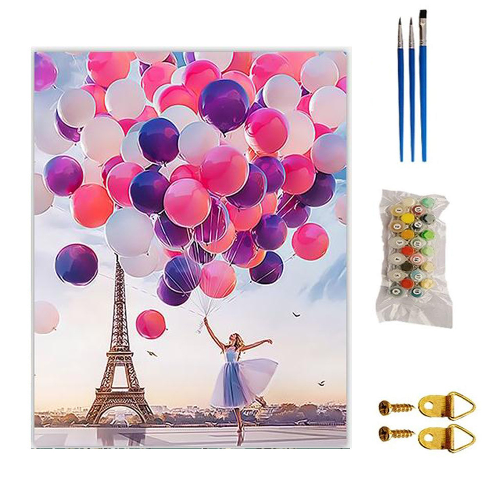 跨境批发 diy数字油画外贸 纯手绘风景客厅装饰画无框挂画 40*50