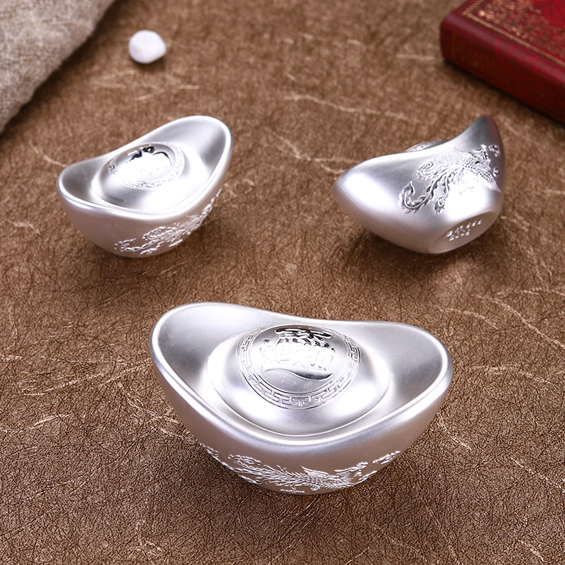 银元宝999足银实心银锭10-500克白银投资摆件足银条送礼元宝