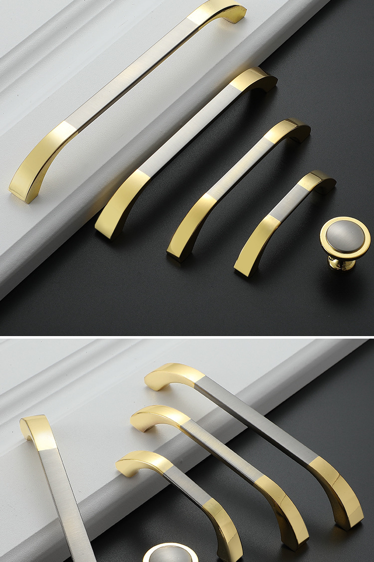 现代简约柜门田园拉手美式抽屉橱柜门衣柜门把手金色厨房单孔拉手