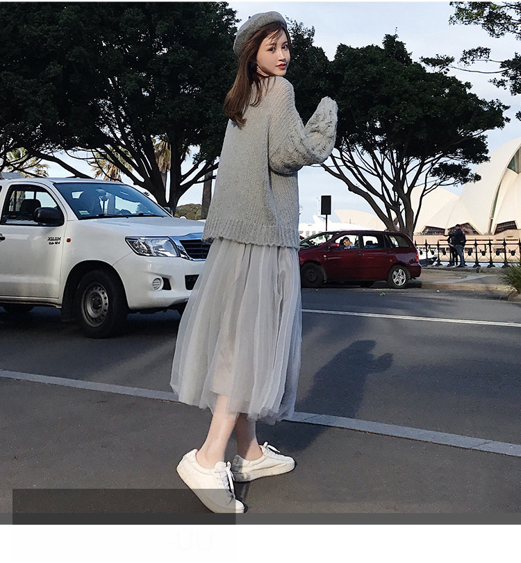 网红两件套装时尚2019年新款早秋装秋冬款纱裙气质女神范衣服洋气