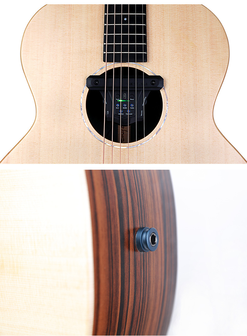 double加振拾音器吉他精灵民谣木吉他同频加震拾音器免开孔eq批发