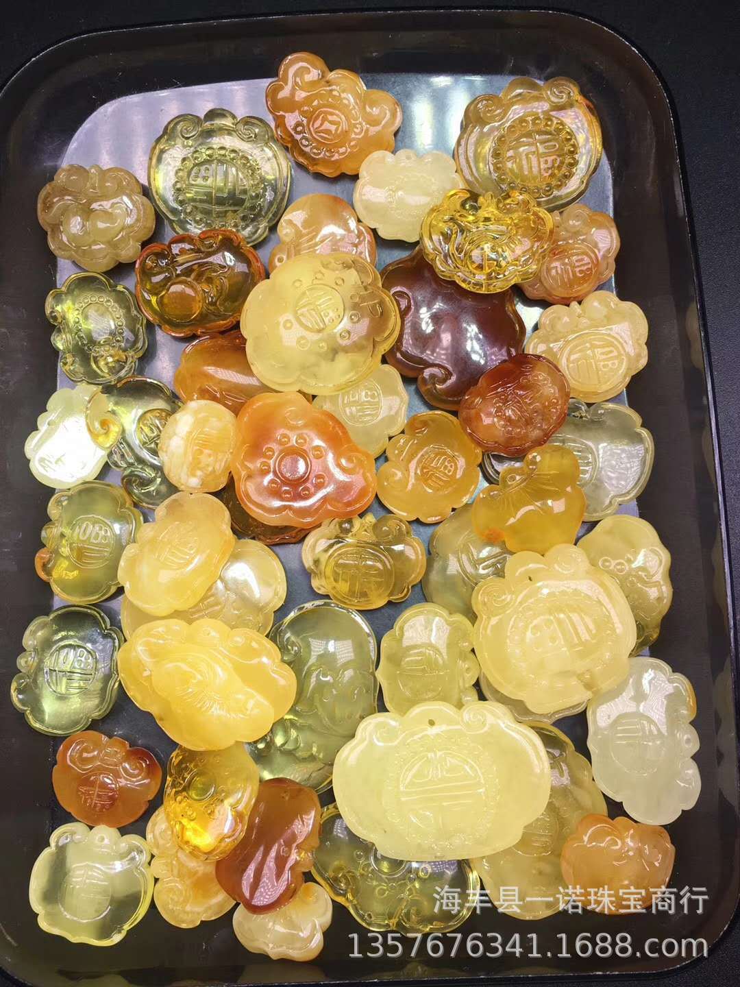 天然蜜蜡宝宝锁 如意锁 蜡质浓郁 全品三无 厂家直销