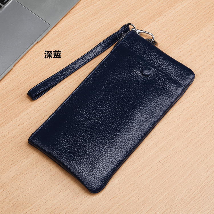 2019新款时尚手碗包真皮薄款多功能钱包男卡包头层牛皮手机包批发