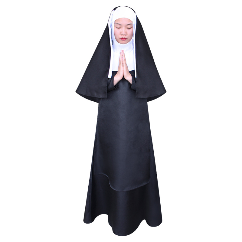 圣母玛利亚修女cos服欧美服饰cosplay万圣节服装角色扮演套装现货