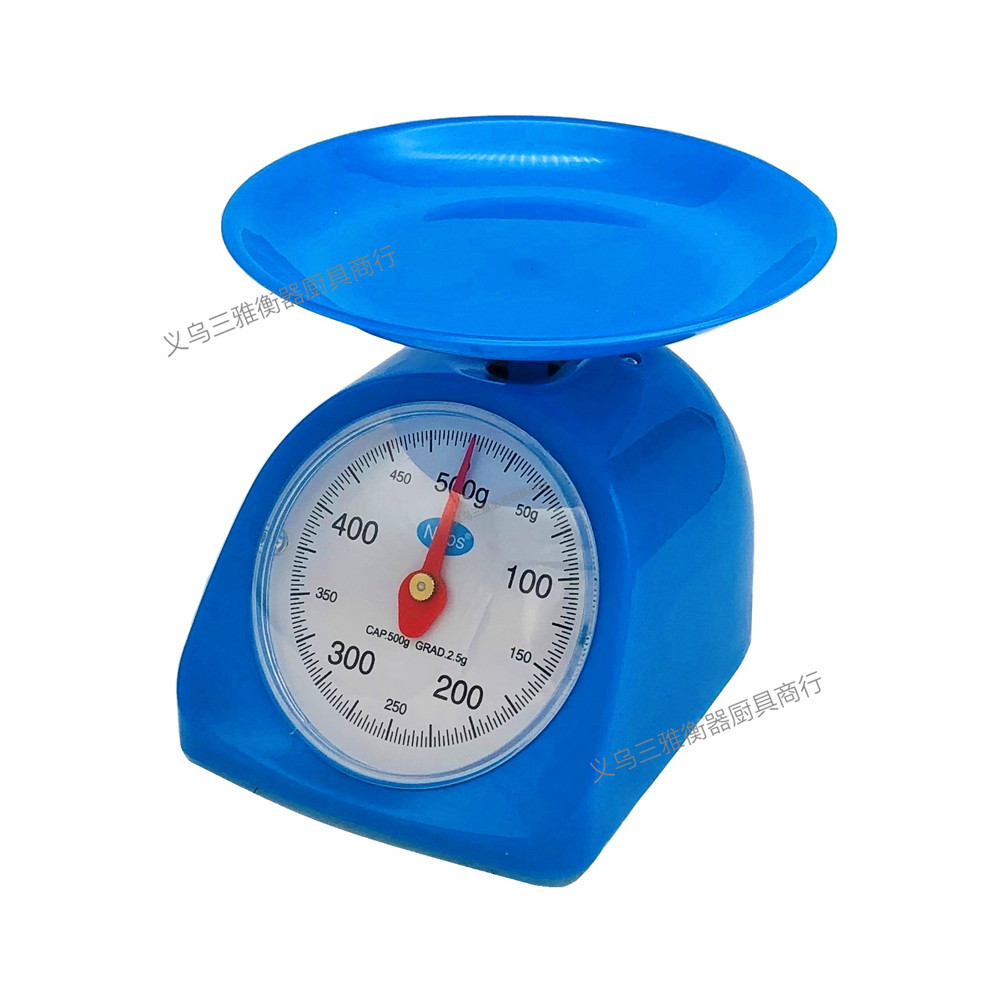 小型家用圆形塑料弹簧机械表盘式厨房秤小台秤 1~5kg等多量程可选