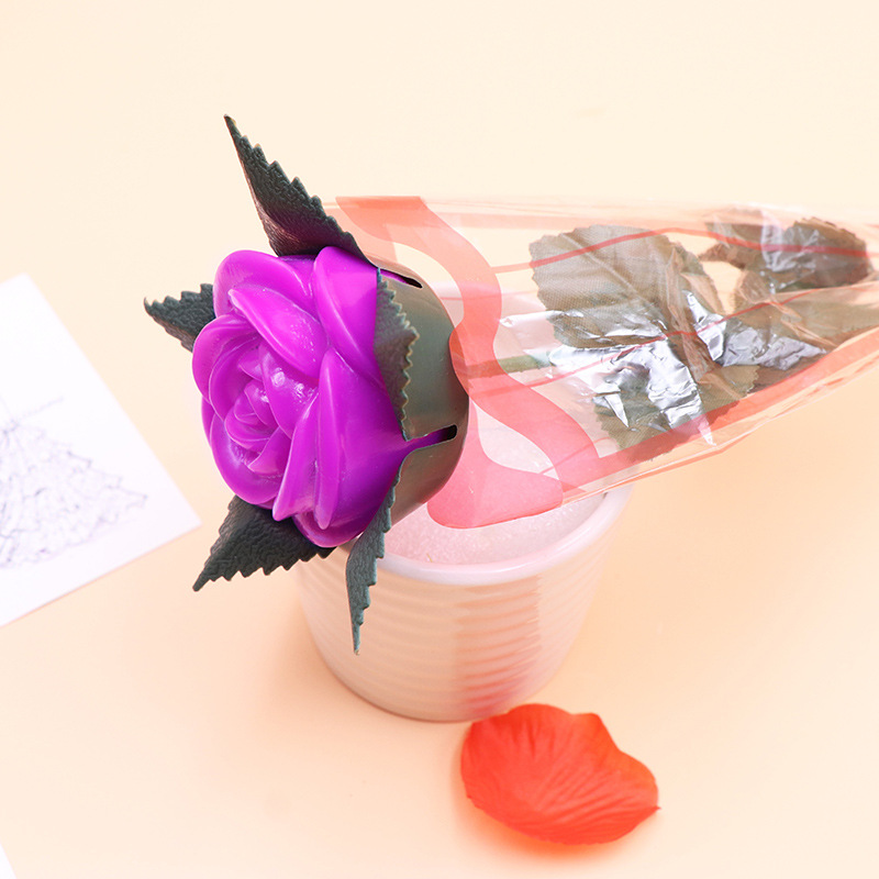 Qixi Valentine's Day Gift Roses Do Not Fade Artificial Rose Colorful Electronic Luminous Roses Wholesale