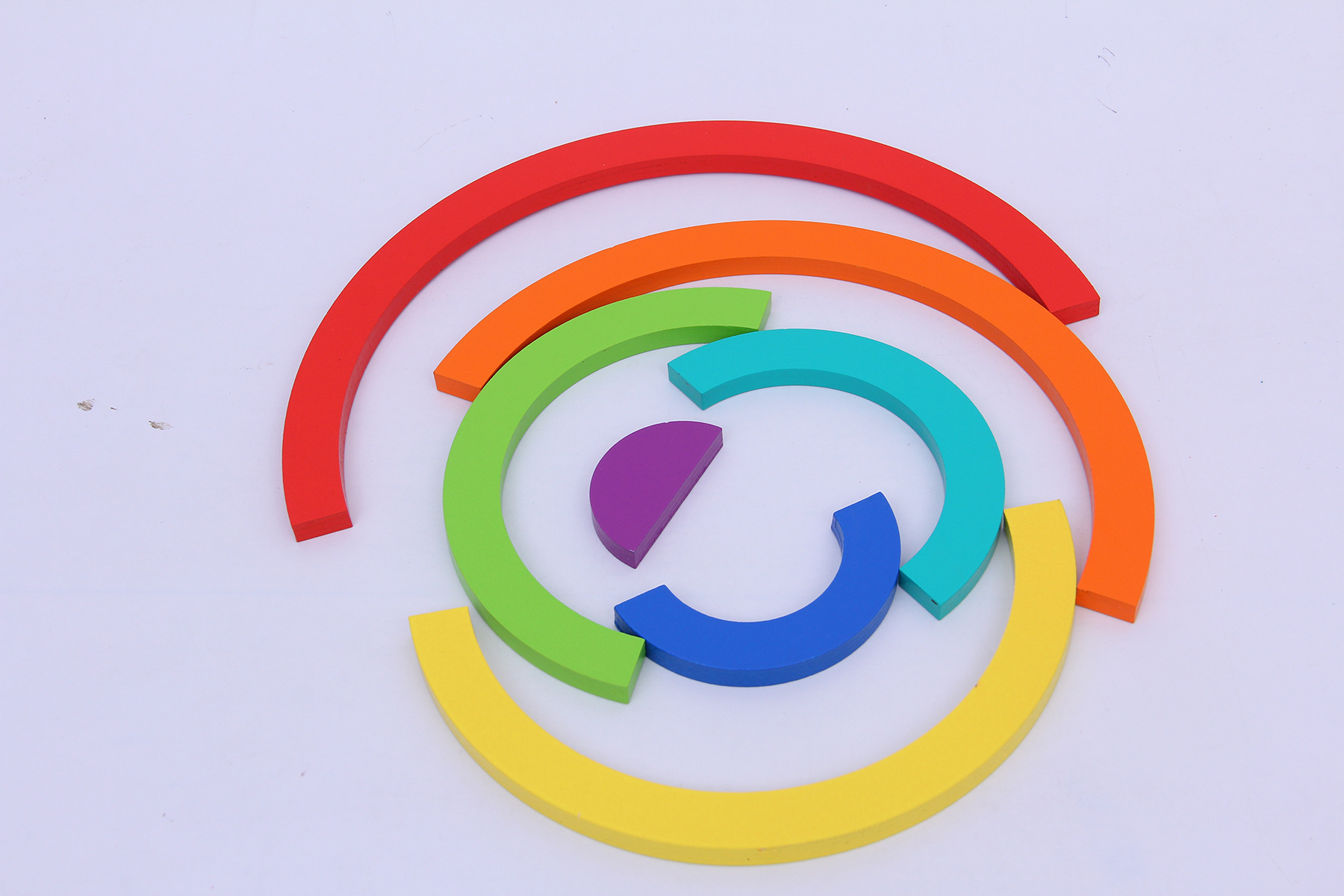 多款圆形彩虹拼图宝宝彩虹智力积木木制幼儿童益智早教益智玩具