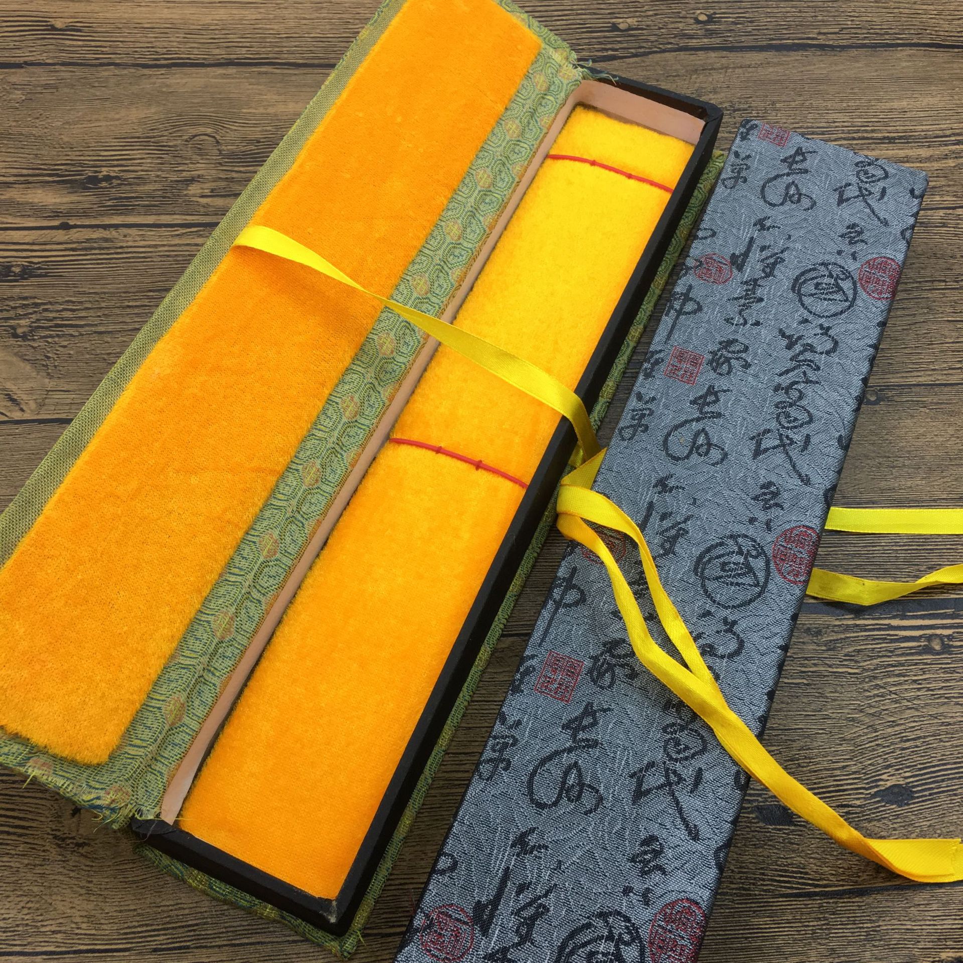 文房四宝套装 书法用品 三支毛笔包装盒子 毛笔礼品盒批发定做