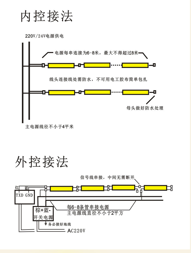 亮化线条灯接线图图片