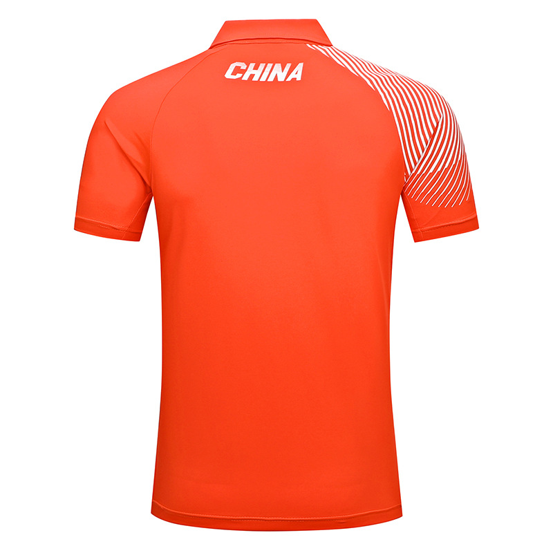 中国国家队翻领t恤田径运动员训练乒乓羽毛球国旗衣服定制polo衫