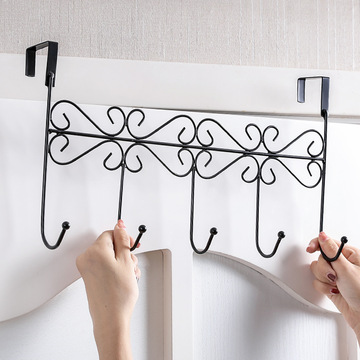 创意金属铁艺门后无痕挂钩 浴室无痕免钉挂钩s型毛巾挂钩7排衣钩