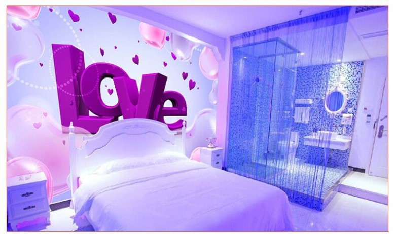 情侣主题酒店宾馆民宿墙纸壁纸 ktv包厢情趣房间床头背景墙布壁画