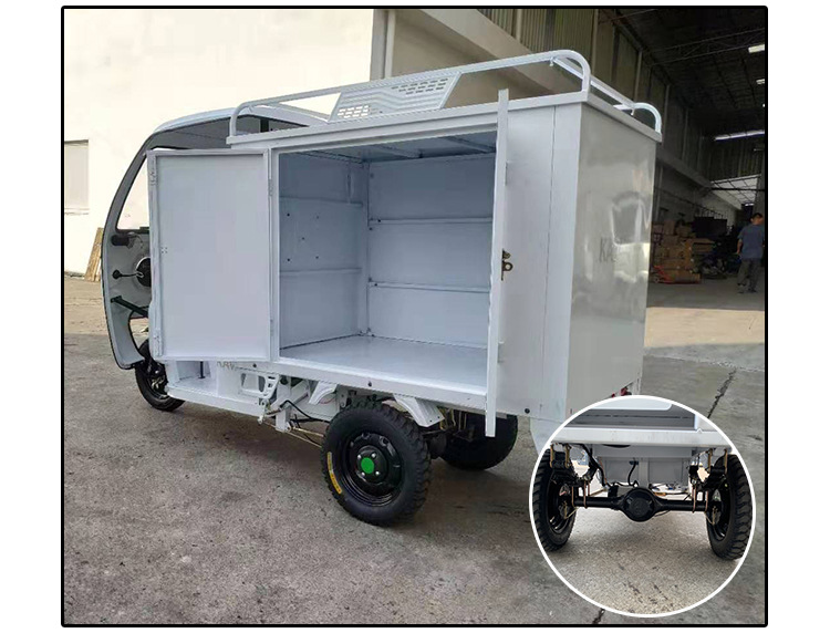 卡瓦崎 跨境工厂 出口 快递车 载货箱 电动三轮车封闭式 拉货送货