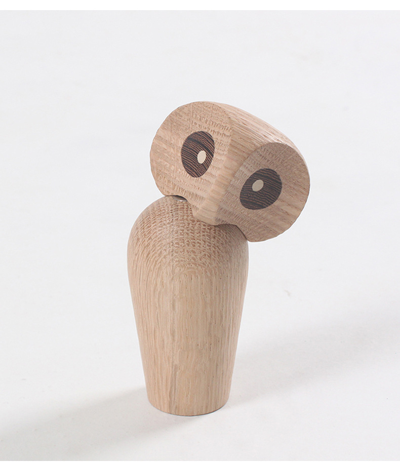 创意家居木质工艺品摆件猫头鹰雅典娜和智慧的象征生日礼物的木玩