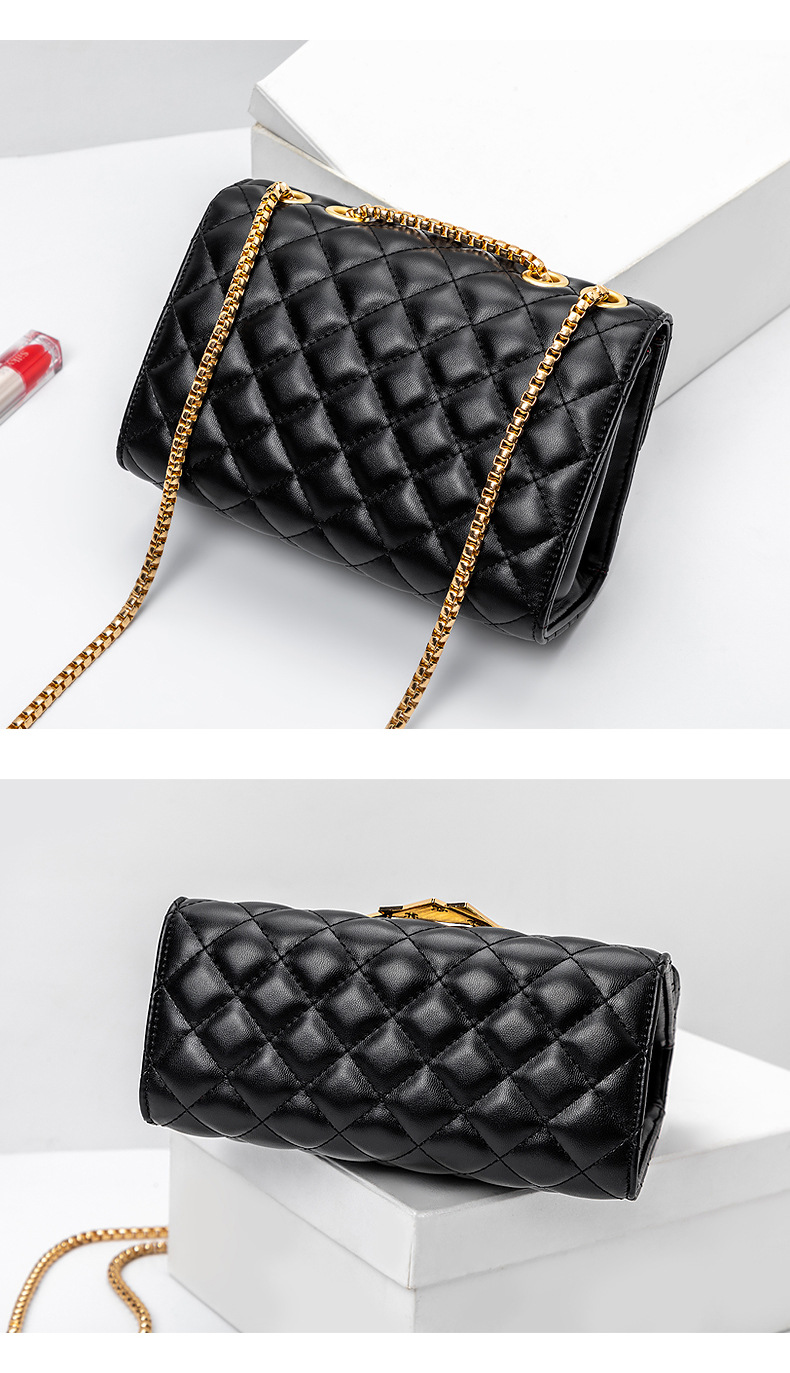 淘印皮具新款女包小包包欧美时尚小香风菱格链条包女士单肩斜挎包