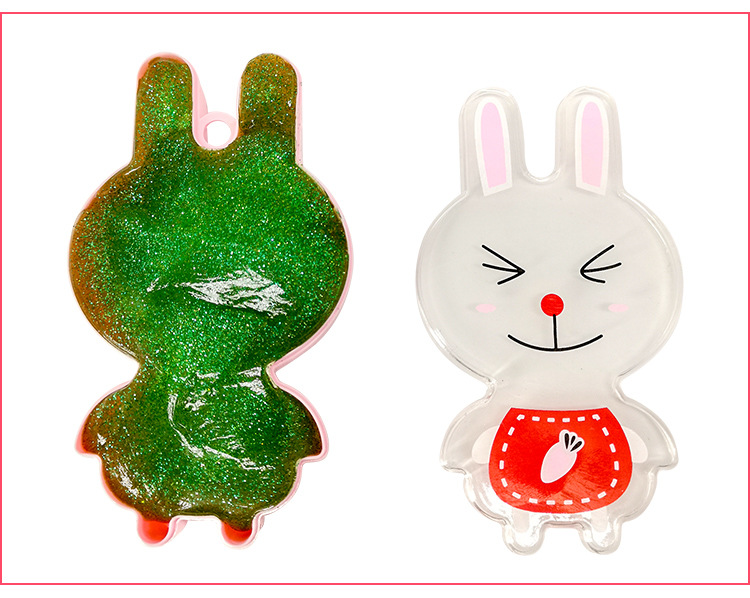 新款兔子金粉卡通多色水晶泥史莱姆厂家直销水晶泥