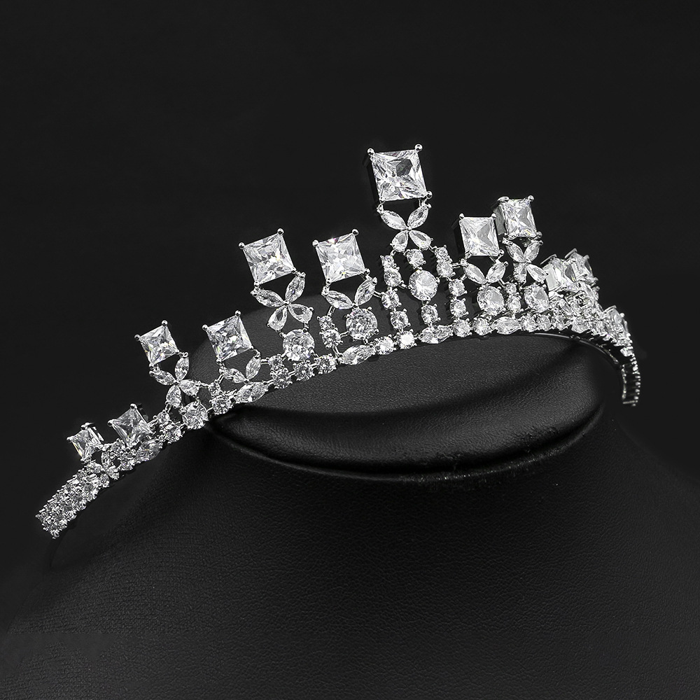 欧美新娘饰品女生日锆石韩式结婚高贵奢华皇冠头饰新款配饰王冠