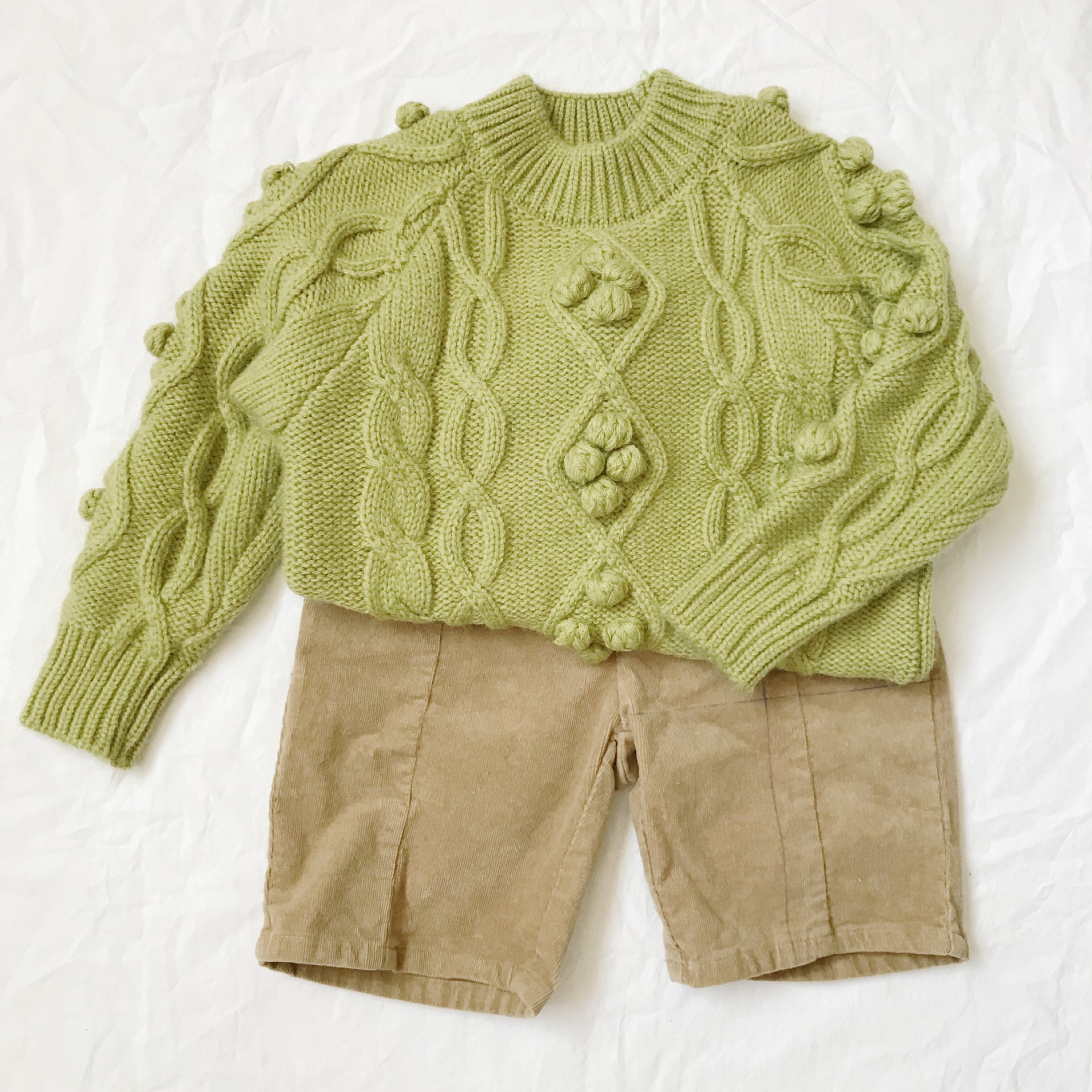 2019韩版秋冬新品男女童宝宝球球毛衣儿童中性复古麻花针织衫上衣