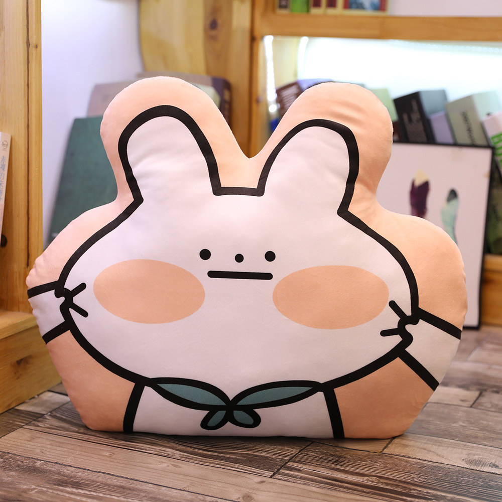 ins可爱兔兔抱枕印花少女心萌粉兔玩偶可拆洗沙发靠垫车载抱枕大