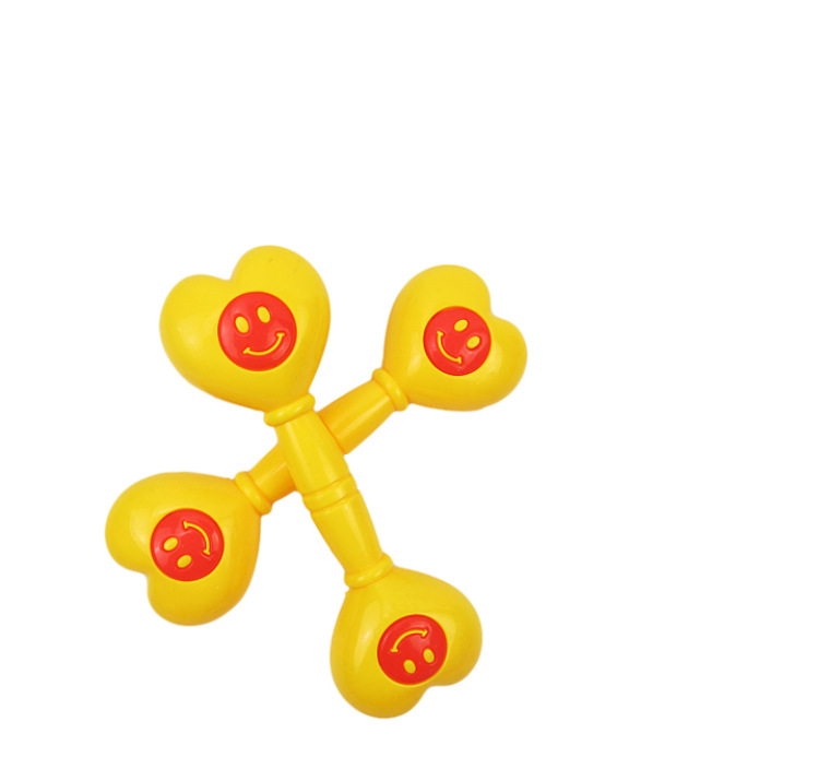 儿童塑料爱心发声哑铃幼儿园体操排练笑脸塑料手摇铃幼教运动器材