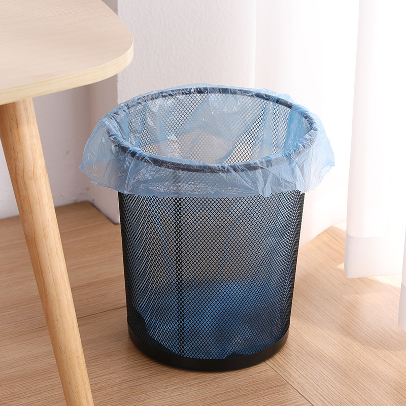 Metal Mesh Office round Trash Can Household Wrought Iron Large Trash Can Kitchen Storage Bucket